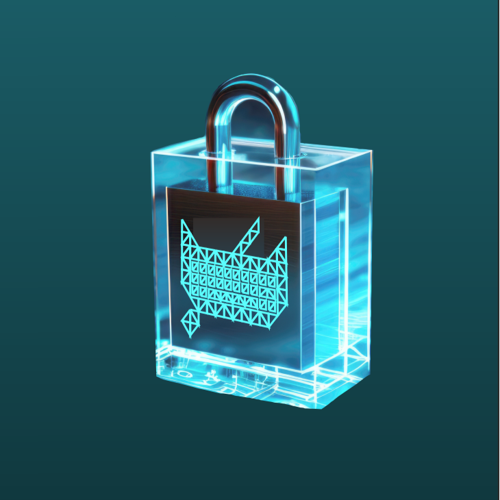 niebieska kłódka na ciemnozielonym tle