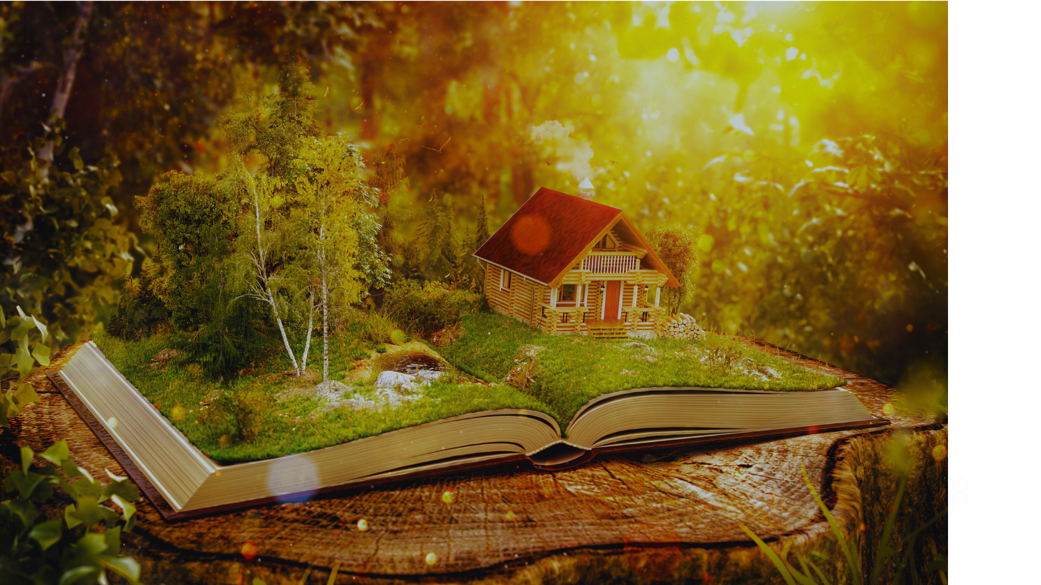 magiczna książka i las