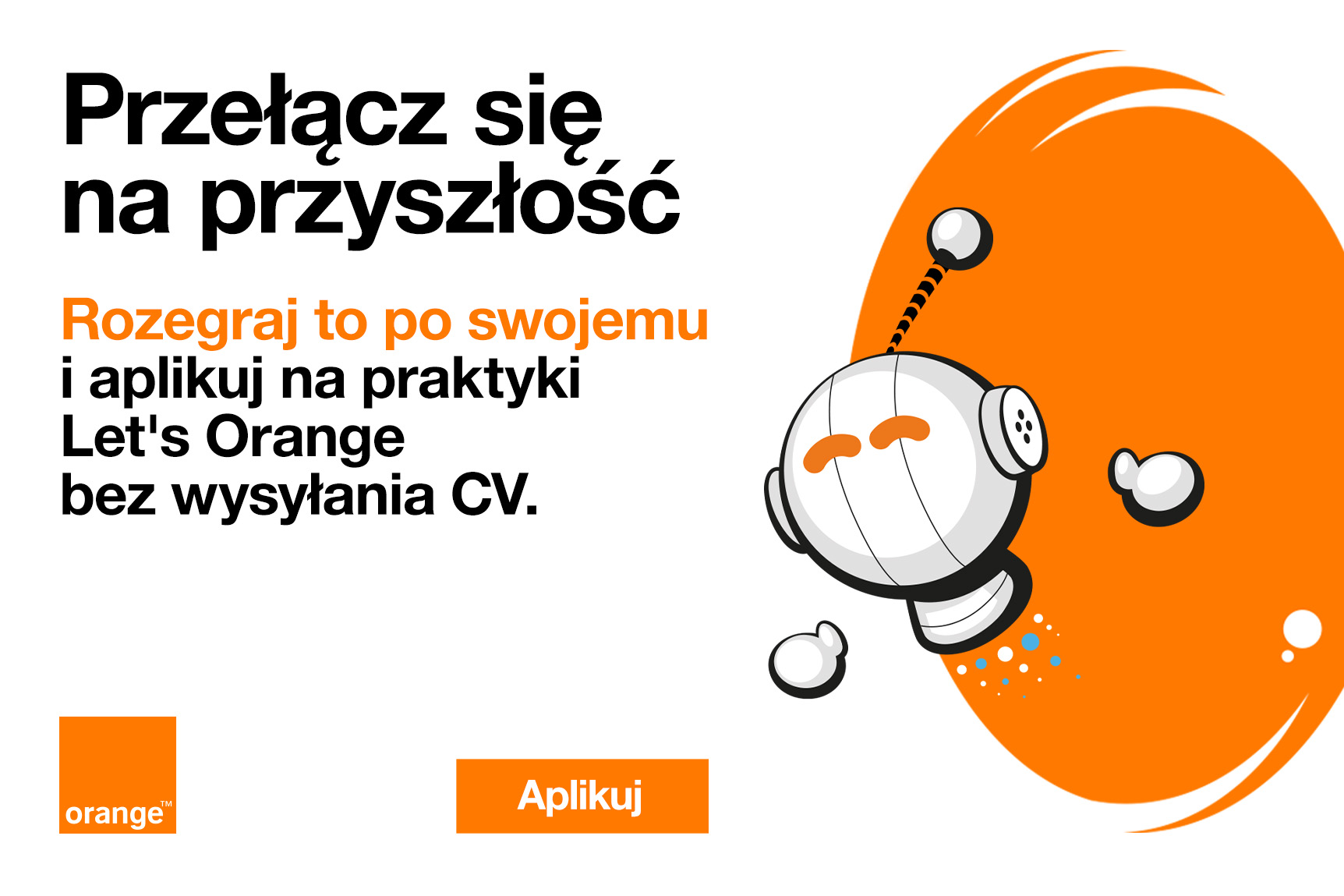 grafika promująca program praktyk w firmie orange