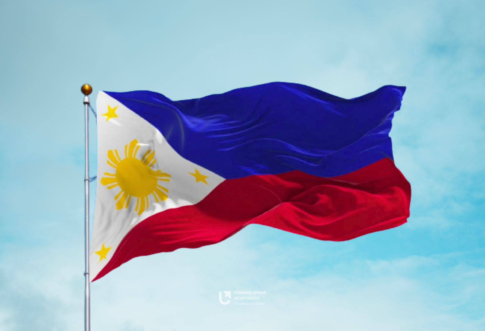 Flaga Filipin na tle nieba