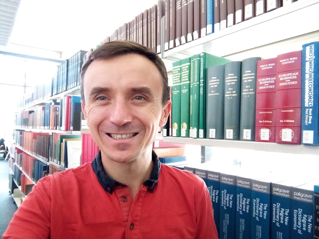 Dr Bębnowski w bibliotece Uniwersytetu w Bochum