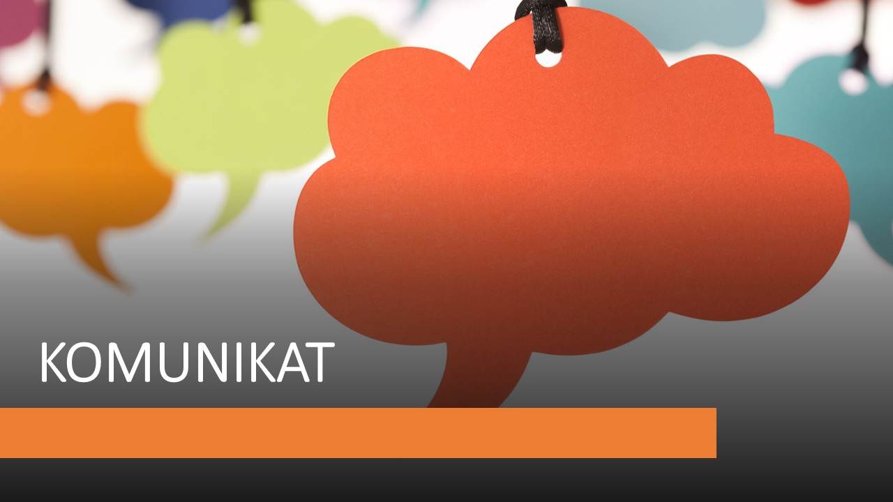 kolorowe chmurki i napis w lewym dolnym rogu "komunikat"