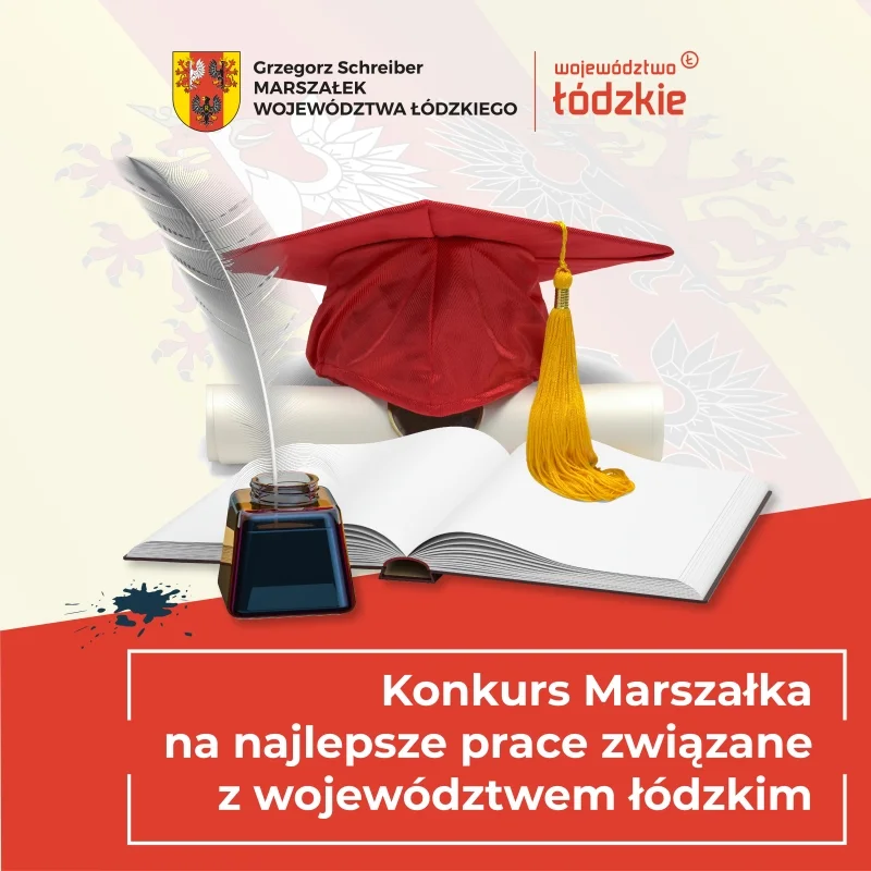 Grafika przedstawiająca studencki biret, promująca udział w Konkursie.