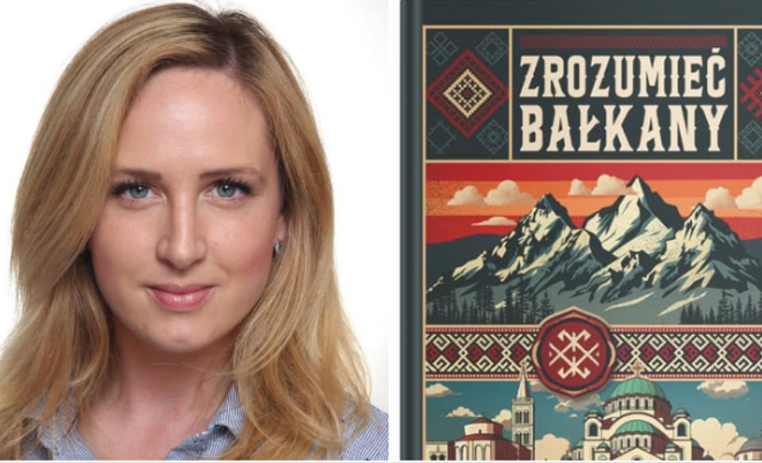 Grafika z wizerunkiem autorki i książki zapowiadające wydarzenie