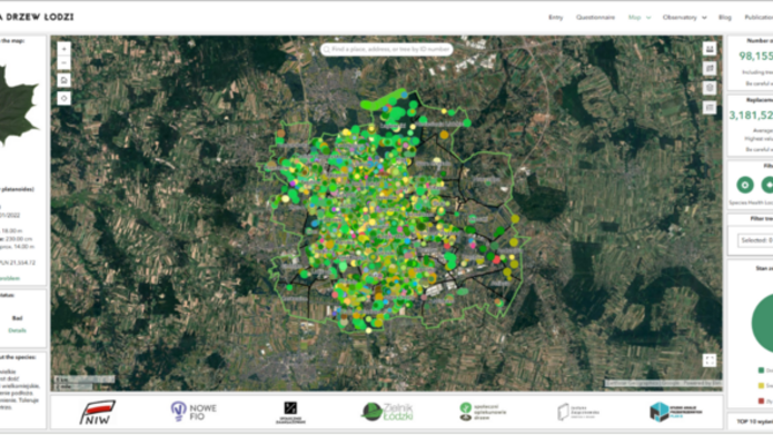 Mapa Drzew Łodzi z nową funkcją