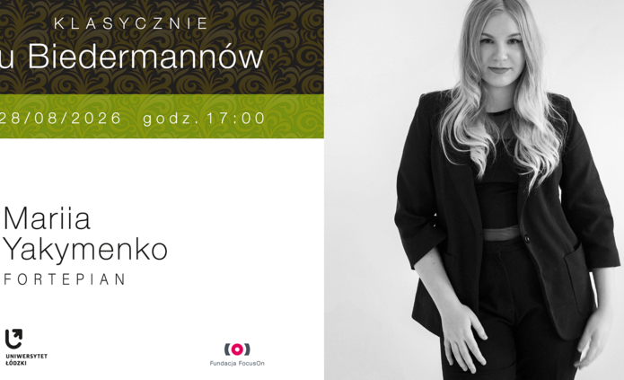 Plakat przedstawiający pianistkę Marie Yakymenko