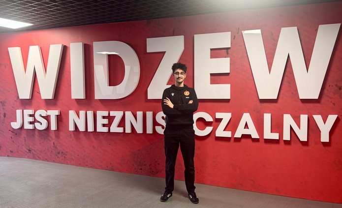 Michał Płaszczyk na stadionie Widzewa