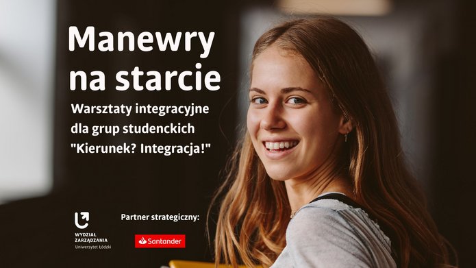 uśmiechnięta kobieta i napis Manewry na starcie