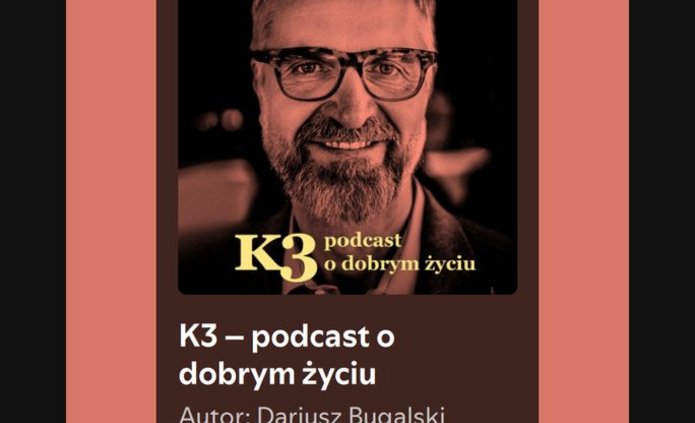 Grafika z plakatem podcastu, zdjęcie Dariusza Bugalskiego