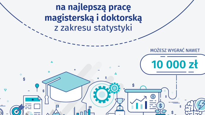 grafika promocyjna konkursu na najlepszą pracę dyplomową z zakresu statystyki