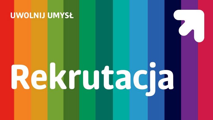 Grafika przedstawia plansze z napisem rekrutacja i logo UŁ