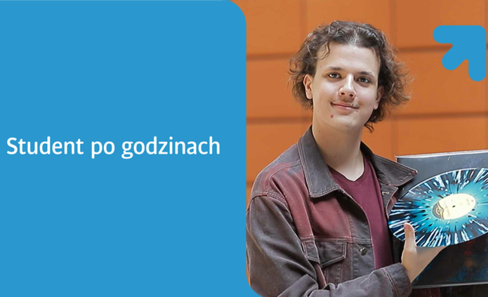 student po godzinach, mężczyzna z płytą winylową