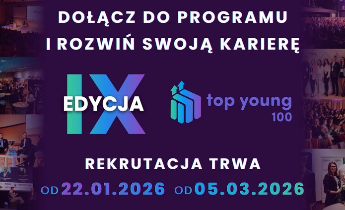Grafika informująca o konkursie top100 young