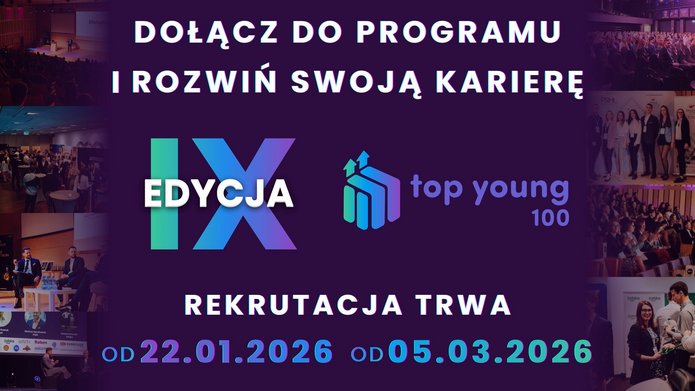 Grafika informująca o konkursie top100 young