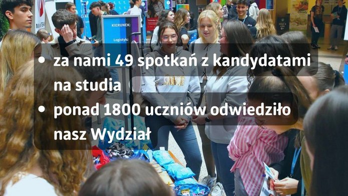 Współpraca ze szkołami - podsumowanie. 49 spotkań z kandydatami na studia, ponad 1800 uczniów odwiedziło nasz Wydział