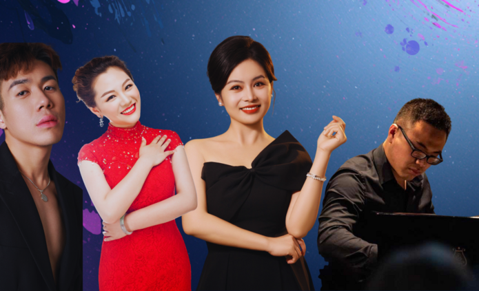 Zdjęcie przedstawia wykonawców koncertu, głównie z Chin