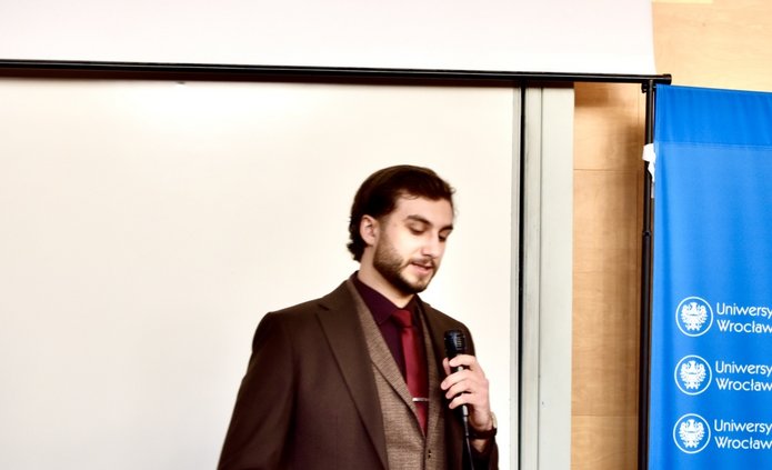 Student podczas wystąpienia