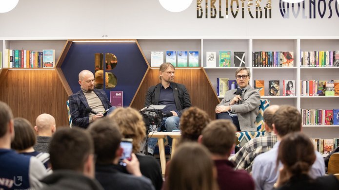 Od lewej: Błażej Ciarkowski, Łukasz Pancewicz i Mariusz Sokołowicz