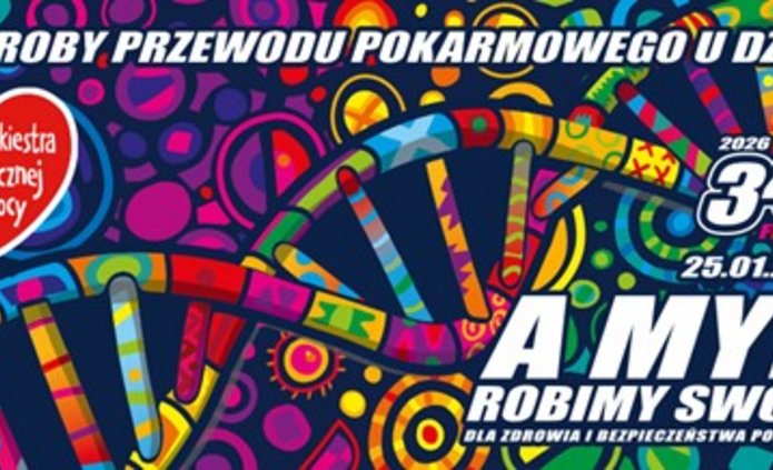 Oficjalna grafika 34 Finału WOŚP. Choroby przewodu pokarmowego u dzieci. 25.01.2026