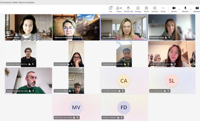 zrzut ekranu ze spotkania online