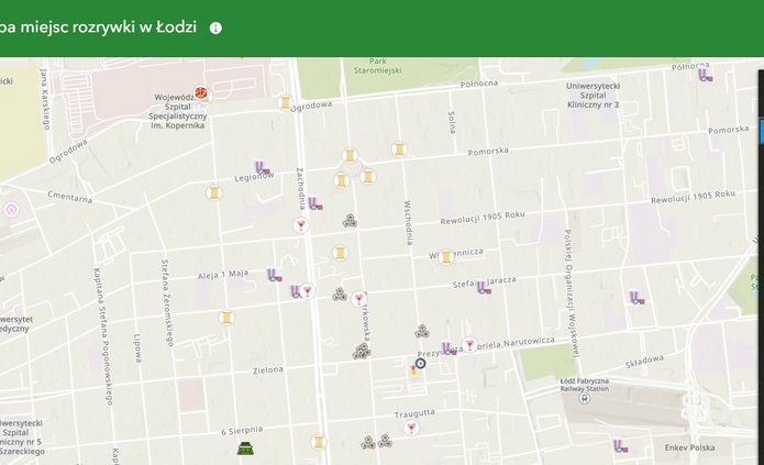 Aplikacja ArcGIS Online - Łódź rozrywkowa