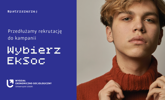 Grafika z napisem "Przedłużamy rekrutację do kampanii WYbierz EkSoc"