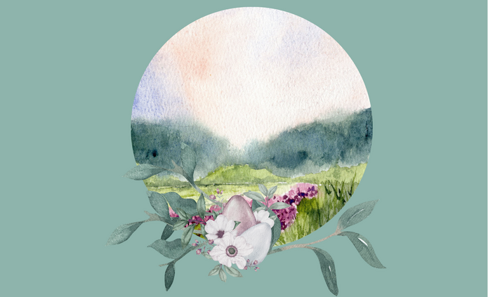 Grafika kwiatów i pisanek