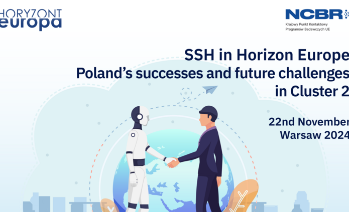 grafika przewodnia przedstawiająca człowieka oraz robota podających sobie ręce