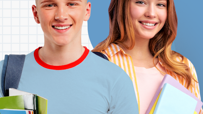 Plakat promujący „Stypendium Pierwszy Rok” Fundacji Edukacyjnej Jerzego Juzonia (FEJJ). Na niebieskim tle widnieje napis: „Stypendium Pierwszy Rok na Twoje studia”. Po prawej stronie logo fundacji. Pod spodem znajduje się informacja: „6000 zł, 400 miejsc”. W centrum grafiki znajdują się uśmiechnięci młodzi ludzie – chłopak i dziewczyna – z zeszytami i plecakiem, symbolizujący przyszłych studentów. Obok nich lista pytań: „Jesteś maturzystą?”, „Mieszkasz na wsi lub w mieście do 30 tys. mieszkańców?”, „Pochodzisz z rodziny o niskich dochodach?” – każde z pytaniem oznaczone czerwonym ptaszkiem. Na dole czerwony przycisk z napisem: „Aplikuj od 01.07”. Pod spodem drobnym drukiem informacja: „Rekrutacja trwa do wyczerpania limitu miejsc lub do 1/09/25 r. Szczegóły w regulaminie na fejj.pl”. Na samym dole zamieszczono adres strony internetowej oraz ikony mediów społecznościowych: Facebook i Instagram – fundacjafejj.