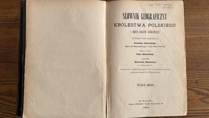Zdjęcie słownika geograficznego królestwa polskiego