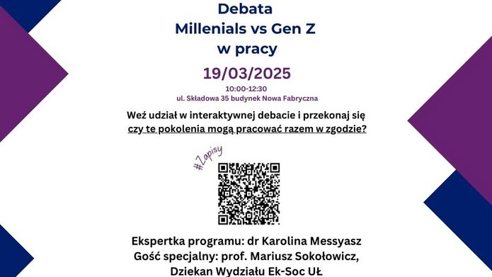 plakat debaty Millenials vs Gen Z w pracy - beko