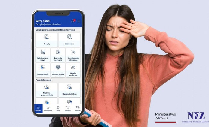grafika z telefonem i studentką
