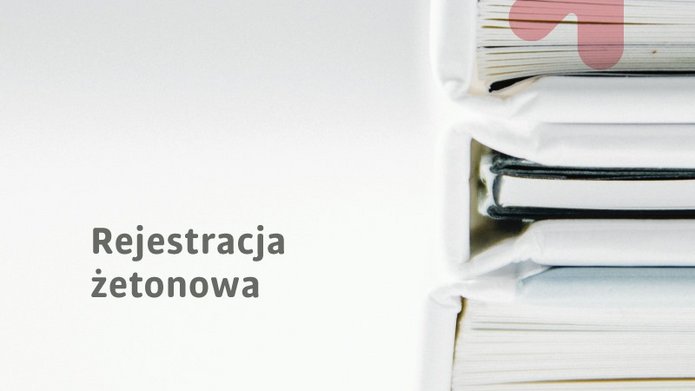 grafika z książką i napisem rejestracja żetonowa