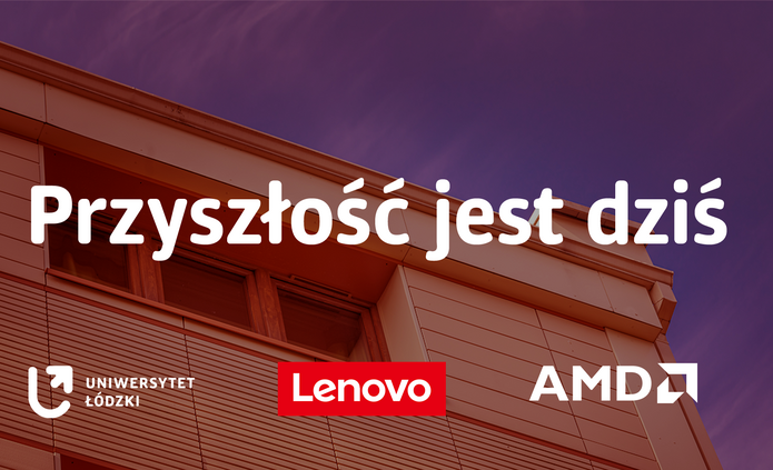 Przyszłość jest dziś. Baner zapraszający na warsztaty i otwarcie strefy AI Workstation Zone stworzoną przez AMD i Lenovo
