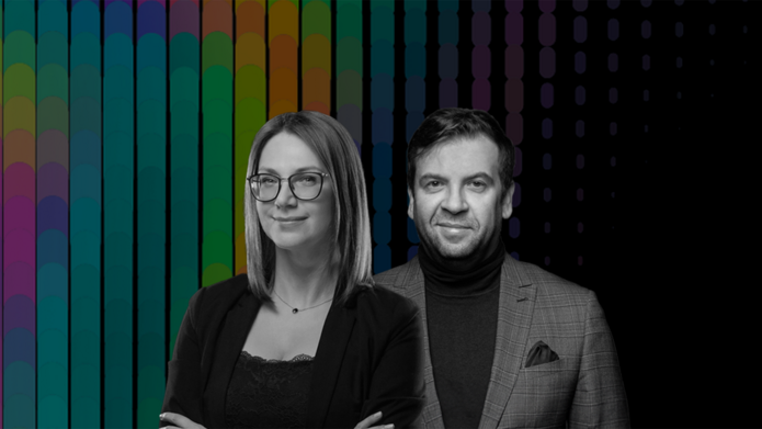 Zdjęcia portretowe prof. Piotra Chomczyńskiego i dr Joanny Orzeł