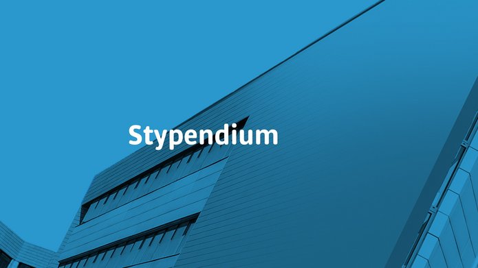 Napis stypendium na niebieskim tle
