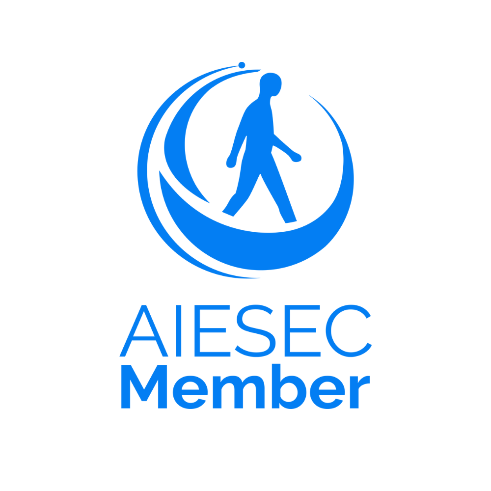 Biało-niebieski logotyp AIESEC